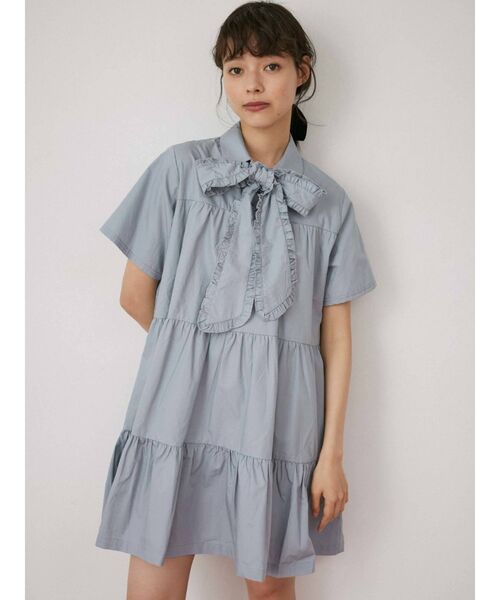 merry jenny（メリージェニー）の「フリルボウタイミニワンピース（ワンピース・レディース・オフホワイト/ブルー/ブラック・FREE）」の10枚目の写真