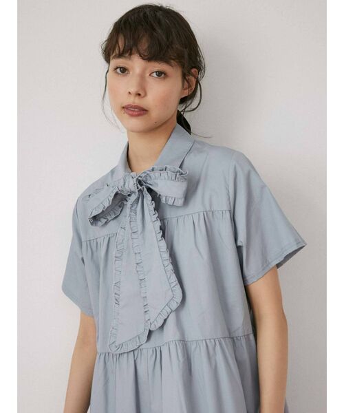merry jenny（メリージェニー）の「フリルボウタイミニワンピース（ワンピース・レディース・オフホワイト/ブルー/ブラック・FREE）」の12枚目の写真