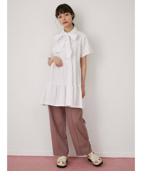 merry jenny（メリージェニー）の「フリルボウタイミニワンピース（ワンピース・レディース・オフホワイト/ブルー/ブラック・FREE）」の13枚目の写真