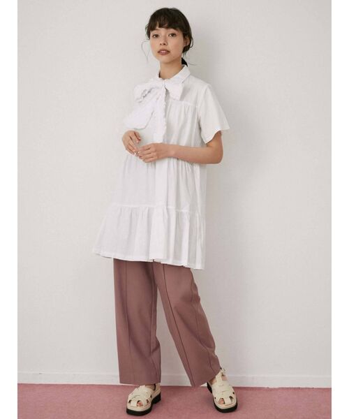 merry jenny（メリージェニー）の「フリルボウタイミニワンピース（ワンピース・レディース・オフホワイト/ブルー/ブラック・FREE）」の14枚目の写真