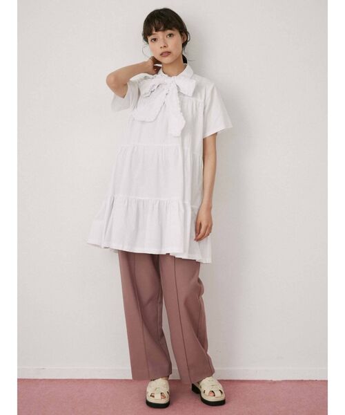 merry jenny（メリージェニー）の「フリルボウタイミニワンピース（ワンピース・レディース・オフホワイト/ブルー/ブラック・FREE）」の16枚目の写真