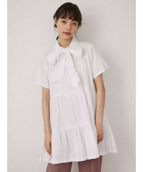 merry jenny（メリージェニー）の「フリルボウタイミニワンピース（ワンピース・レディース・オフホワイト/ブルー/ブラック・FREE）」の18枚目の写真