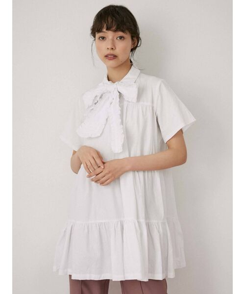 merry jenny（メリージェニー）の「フリルボウタイミニワンピース（ワンピース・レディース・オフホワイト/ブルー/ブラック・FREE）」の19枚目の写真