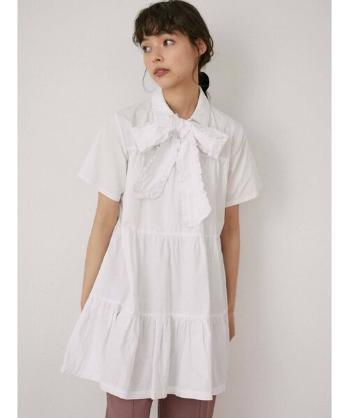 merry jenny（メリージェニー）の「フリルボウタイミニワンピース（ワンピース・レディース・オフホワイト/ブルー/ブラック・FREE）」の20枚目の写真