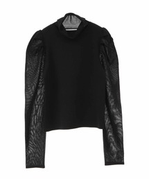 シアスリーブモックネックニット