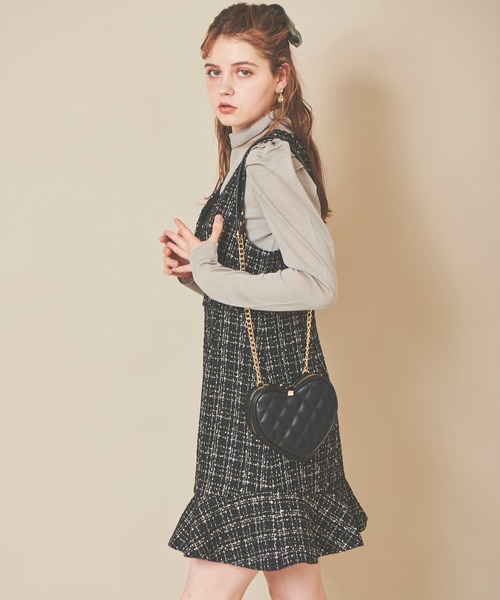 31 Sons de mode（トランテアン　ソン　ドゥ　モード）の「シアスリーブモックネックニット（ニット/セーター・レディース・ブラウン系その他/ライトグリーン/ブラック・36）」の8枚目の写真