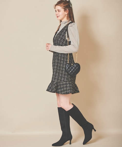 31 Sons de mode（トランテアン　ソン　ドゥ　モード）の「シアスリーブモックネックニット（ニット/セーター・レディース・ブラウン系その他/ライトグリーン/ブラック・36）」の9枚目の写真