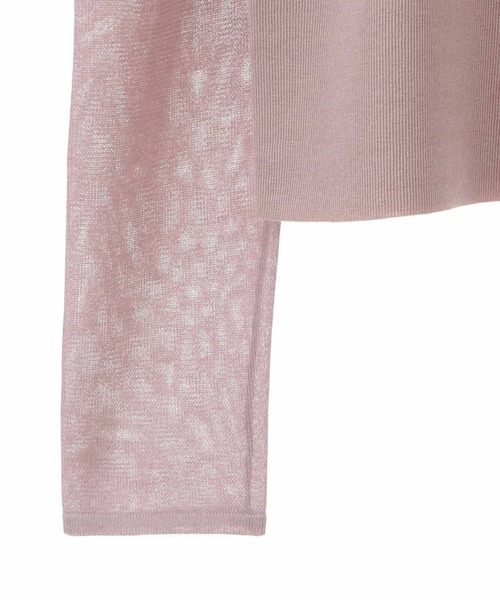 31 Sons de mode（トランテアン　ソン　ドゥ　モード）の「シアスリーブモックネックニット（ニット/セーター・レディース・ブラウン系その他/ライトグリーン/ブラック・36）」の14枚目の写真