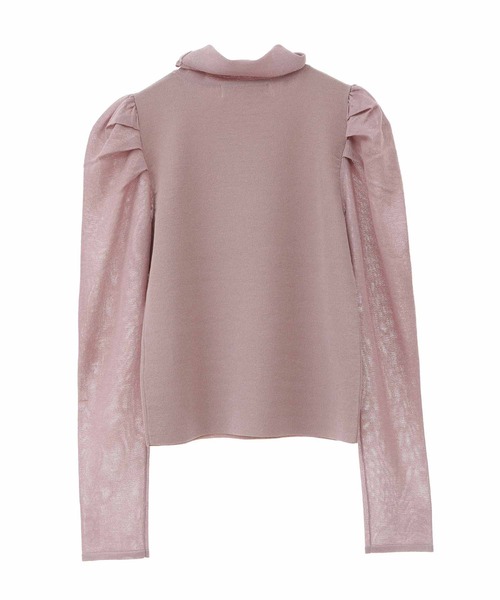 31 Sons de mode（トランテアン　ソン　ドゥ　モード）の「シアスリーブモックネックニット（ニット/セーター・レディース・ブラウン系その他/ライトグリーン/ブラック・36）」の15枚目の写真