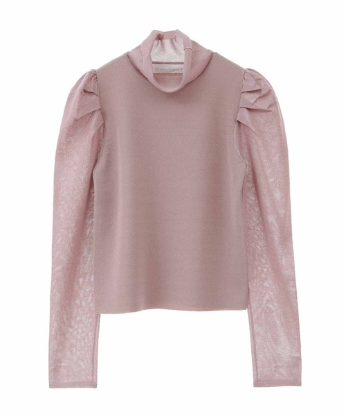 31 Sons de mode（トランテアン　ソン　ドゥ　モード）の「シアスリーブモックネックニット（ニット/セーター・レディース・ブラウン系その他/ライトグリーン/ブラック・36）」の17枚目の写真