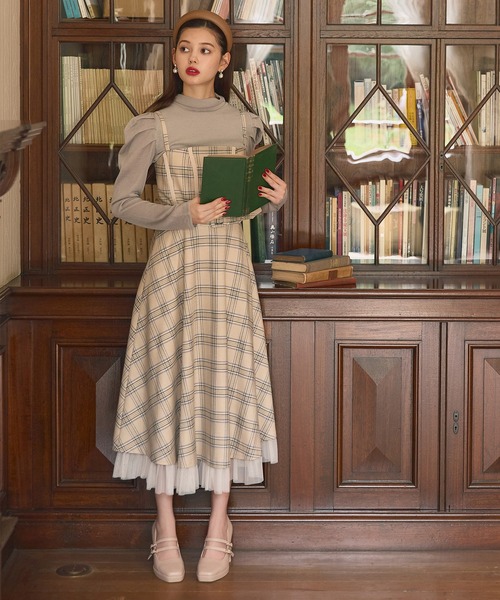 31 Sons de mode（トランテアン　ソン　ドゥ　モード）の「シアスリーブモックネックニット（ニット/セーター・レディース・ブラウン系その他/ライトグリーン/ブラック・36）」の19枚目の写真