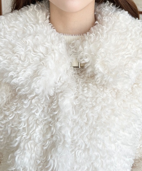 セール】衿付きプードルフェイクファーブルゾン（その他アウター