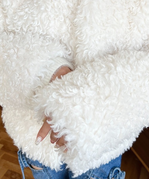 セール】衿付きプードルフェイクファーブルゾン（その他アウター