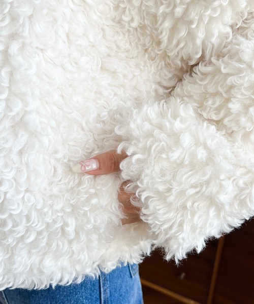 セール】衿付きプードルフェイクファーブルゾン（その他アウター