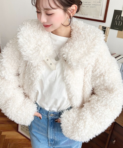 REFLEM フェイクファーふわふわオーバーサイズブルゾン　裏地付き REFLEM（レフレム） ブルゾン アウター 「REFLEM/レフレム」ベルト付き