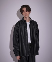 JUNRED | フェイクレザーバルーンシャツ(シャツ/ブラウス)