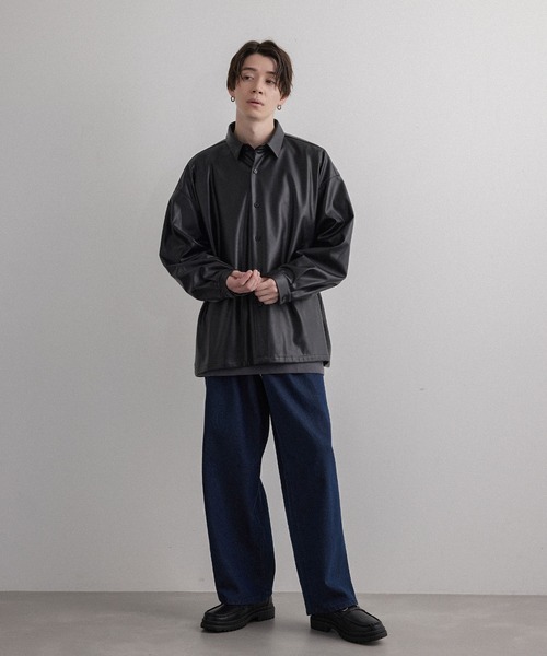 JUNRED(ジュンレッド)の「フェイクレザーバルーンシャツ(シャツ/ブラウス・メンズ・ブラック・S/M/L)」の19枚目の写真
