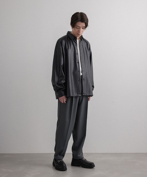 JUNRED(ジュンレッド)の「フェイクレザーバルーンシャツ(シャツ/ブラウス・メンズ・ブラック・S/M/L)」の16枚目の写真