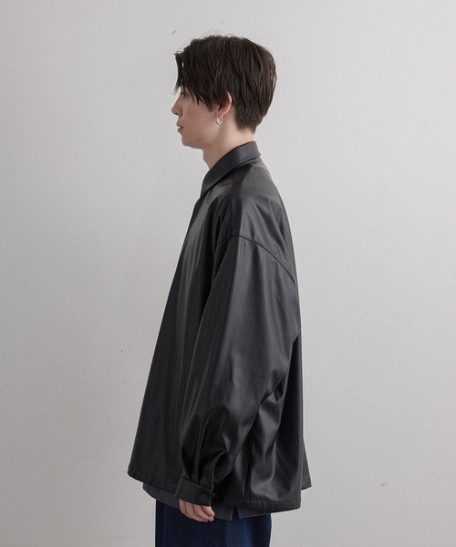 JUNRED(ジュンレッド)の「フェイクレザーバルーンシャツ(シャツ/ブラウス・メンズ・ブラック・S/M/L)」の22枚目の写真