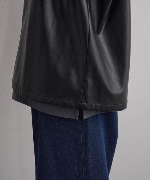 JUNRED(ジュンレッド)の「フェイクレザーバルーンシャツ(シャツ/ブラウス・メンズ・ブラック・S/M/L)」の6枚目の写真