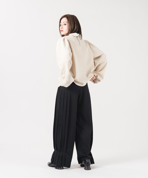 LAYMEE（レイミー）の「Roi layered CS / ロイレイヤードカットソー（Tシャツ/カットソー・レディース・ブラック/アイボリー・FREE）」の8枚目の写真