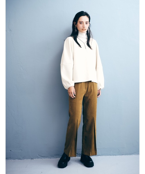 LAYMEE（レイミー）の「Roi layered CS / ロイレイヤードカットソー（Tシャツ/カットソー・レディース・ブラック/アイボリー・FREE）」の6枚目の写真