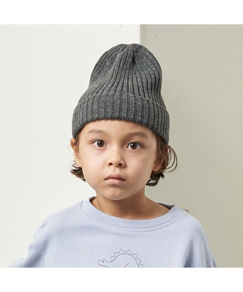 b・ROOM（ビールーム）の「ベーシックニット帽（ニットキャップ/ビーニー・キッズ・マスタード/ミント/チャコール/パープル・M）」の2枚目の写真