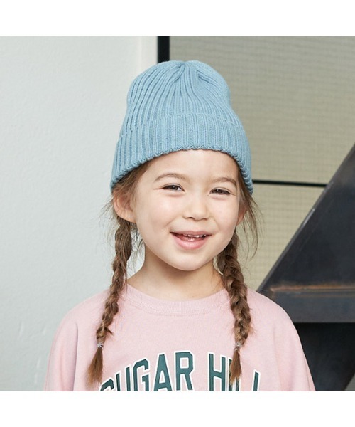 b・ROOM（ビールーム）の「ベーシックニット帽（ニットキャップ/ビーニー・キッズ・マスタード/ミント/チャコール/パープル・M）」の3枚目の写真