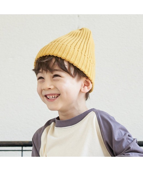 b・ROOM（ビールーム）の「ベーシックニット帽（ニットキャップ/ビーニー・キッズ・マスタード/ミント/チャコール/パープル・M）」の4枚目の写真