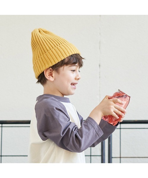 b・ROOM（ビールーム）の「ベーシックニット帽（ニットキャップ/ビーニー・キッズ・マスタード/ミント/チャコール/パープル・M）」の6枚目の写真