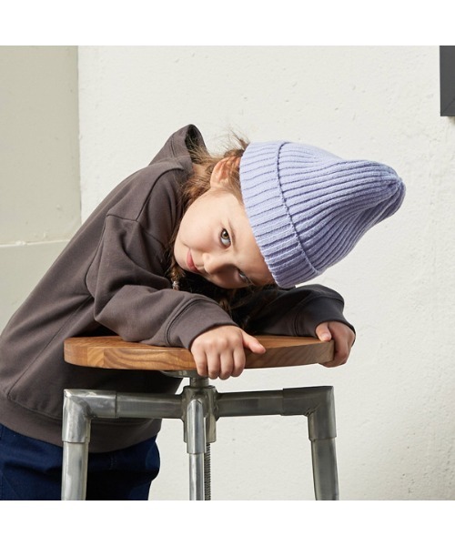 b・ROOM（ビールーム）の「ベーシックニット帽（ニットキャップ/ビーニー・キッズ・マスタード/ミント/チャコール/パープル・M）」の8枚目の写真