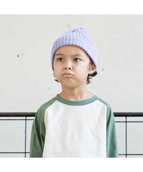 b・ROOM（ビールーム）の「ベーシックニット帽（ニットキャップ/ビーニー・キッズ・マスタード/ミント/チャコール/パープル・M）」の7枚目の写真