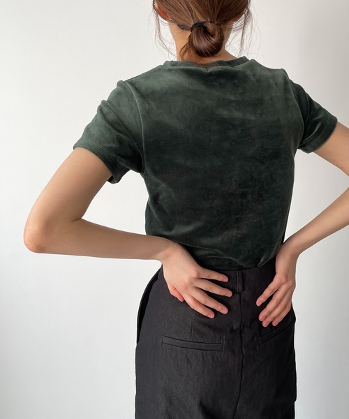 CANAL JEAN - RED CHOP WORKSベロア半袖Tシャツ クーポン】キャナルジーン CANAL JEAN RED CHOP WORKS(レッド
