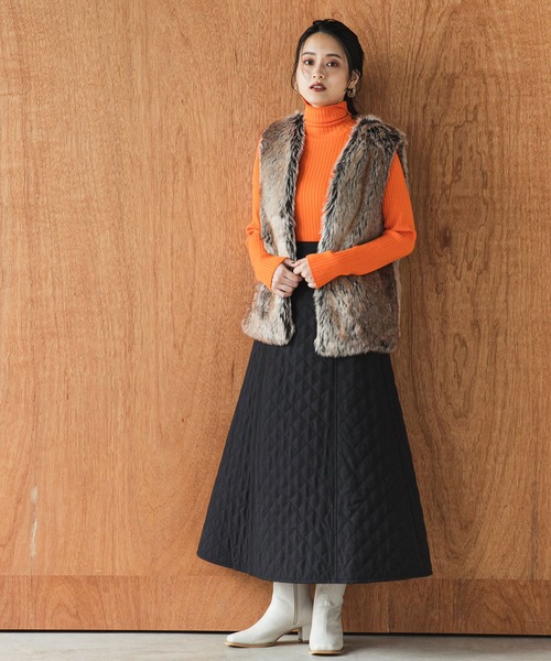 bohmal（ボマール）の「切替キルティングフレアスカート（スカート・レディース・ブラック/アイボリー・FREE）」の17枚目の写真