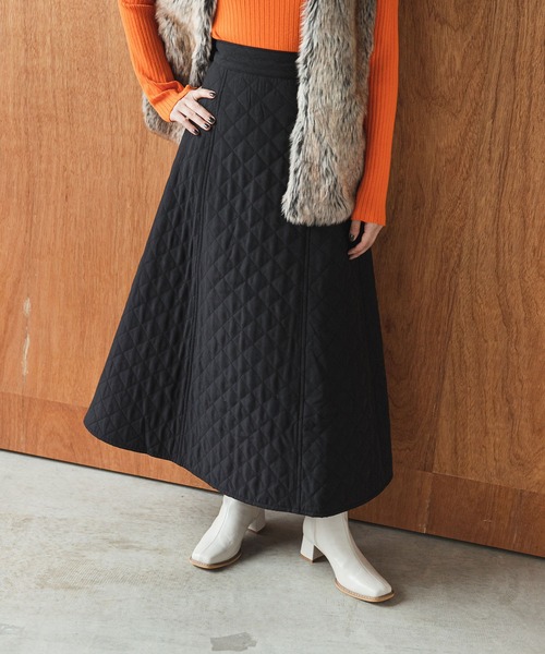 bohmal（ボマール）の「切替キルティングフレアスカート（スカート・レディース・ブラック/アイボリー・FREE）」の11枚目の写真