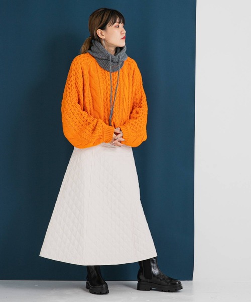 bohmal（ボマール）の「切替キルティングフレアスカート（スカート・レディース・ブラック/アイボリー・FREE）」の18枚目の写真