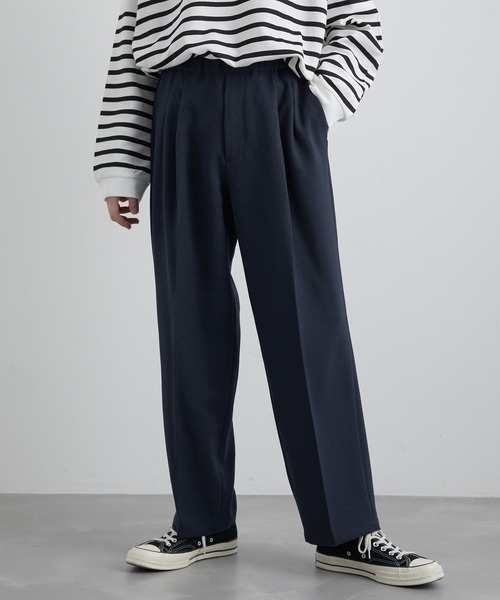 JUNRED(ジュンレッド)の「2タックイージーワイドストレートパンツ(スラックス・メンズ・チャコールグレー/ネイビー/グリーン・S/M/L)」の3枚目の写真