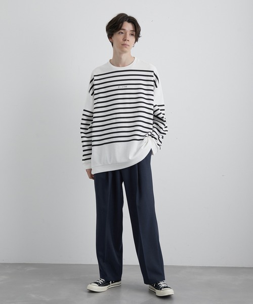 JUNRED(ジュンレッド)の「2タックイージーワイドストレートパンツ(スラックス・メンズ・チャコールグレー/ネイビー/グリーン・S/M/L)」の5枚目の写真
