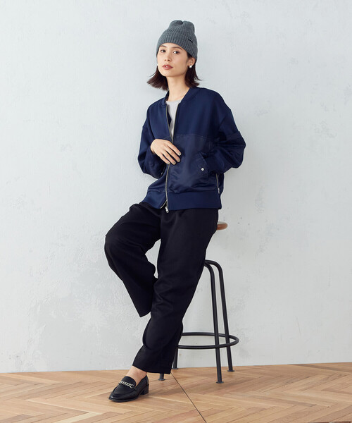 MONO COMME CA(モノコムサ)の「リブニット帽(ニットキャップ/ビーニー・レディース・ブラック/ベージュ/アイボリー/チャコール・FREE)」の6枚目の写真