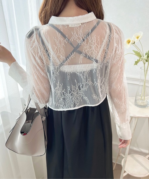 apres jour(アプレジュール)の「ショートレースブラウス【ZOZOTOWN限定アイテム】(シャツ/ブラウス・レディース・ブラック/オフホワイト/アイボリー・X-LARGE/フリー)」の9枚目の写真