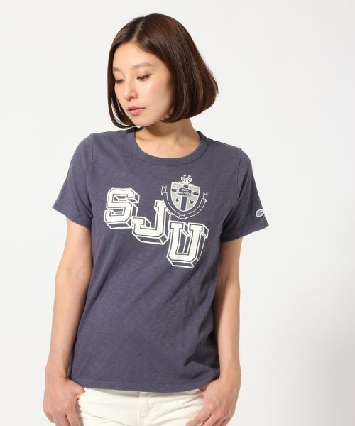 Champion（チャンピオン）の「【Champion】プリントTシャツ（Tシャツ/カットソー・レディース・ホワイト系その他/グレー系その他/ネイビー・MEDIUM）」の3枚目の写真