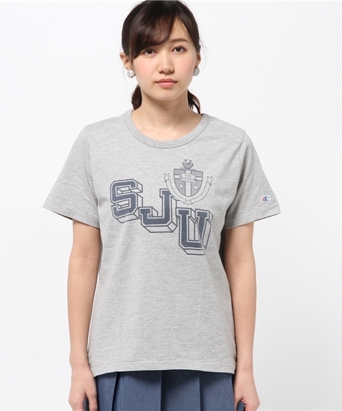 Champion（チャンピオン）の「【Champion】プリントTシャツ（Tシャツ/カットソー・レディース・ホワイト系その他/グレー系その他/ネイビー・MEDIUM）」の4枚目の写真