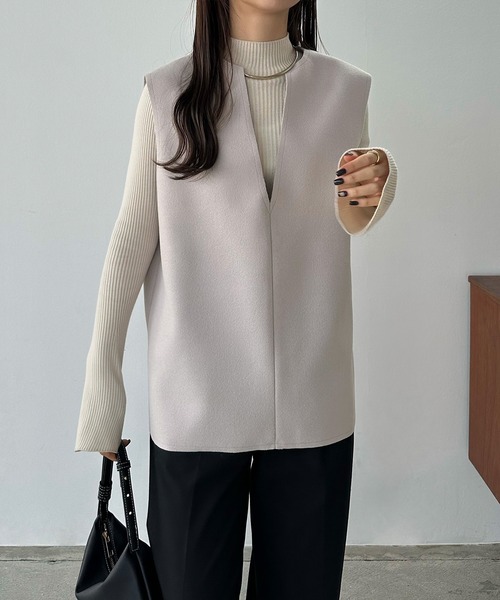 セール】深Vネックベスト（ベスト）｜callautia（カラウティア