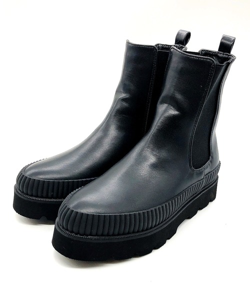 Noubel Voug Relax（ヌーベルヴォーグリラックス）の「トラックソールチェルシーブーツ（ブーツ・レディース・ブラック/カーキ/アイボリー・LL/3L/S/M/L）」の5枚目の写真