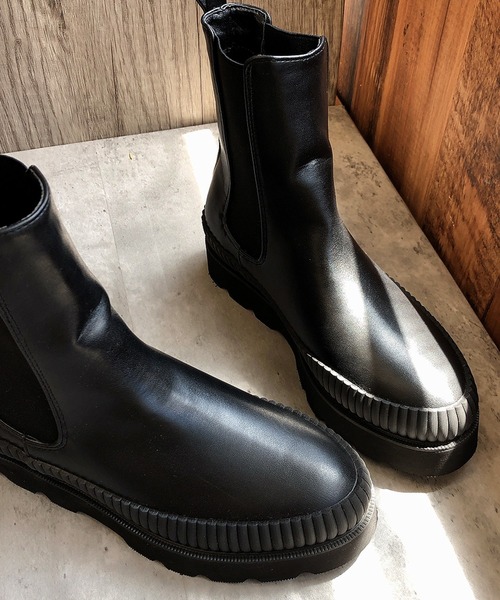 Noubel Voug Relax（ヌーベルヴォーグリラックス）の「トラックソールチェルシーブーツ（ブーツ・レディース・ブラック/カーキ/アイボリー・LL/3L/S/M/L）」の13枚目の写真