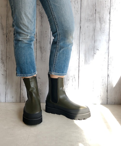 Noubel Voug Relax（ヌーベルヴォーグリラックス）の「トラックソールチェルシーブーツ（ブーツ・レディース・ブラック/カーキ/アイボリー・LL/3L/S/M/L）」の14枚目の写真