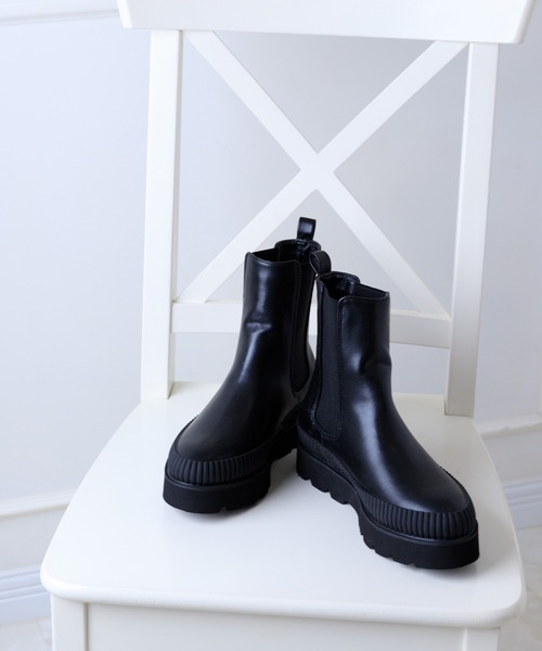 Noubel Voug Relax（ヌーベルヴォーグリラックス）の「トラックソールチェルシーブーツ（ブーツ・レディース・ブラック/カーキ/アイボリー・LL/3L/S/M/L）」の22枚目の写真