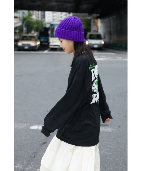 RODEO CROWNS WIDE BOWL(ロデオクラウンズワイドボウル)の「WORLDクラウンロゴL/S Tシャツ WL(Tシャツ/カットソー・レディース・ホワイト/ブラック/ブルー・FREE)」の8枚目の写真