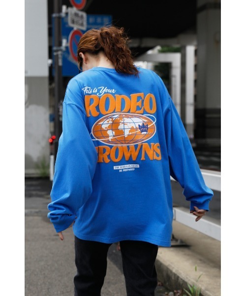 RODEO CROWNS WIDE BOWL(ロデオクラウンズワイドボウル)の「WORLDクラウンロゴL/S Tシャツ WL(Tシャツ/カットソー・レディース・ホワイト/ブラック/ブルー・FREE)」の13枚目の写真
