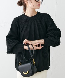 アーチ編みニットプルオーバー